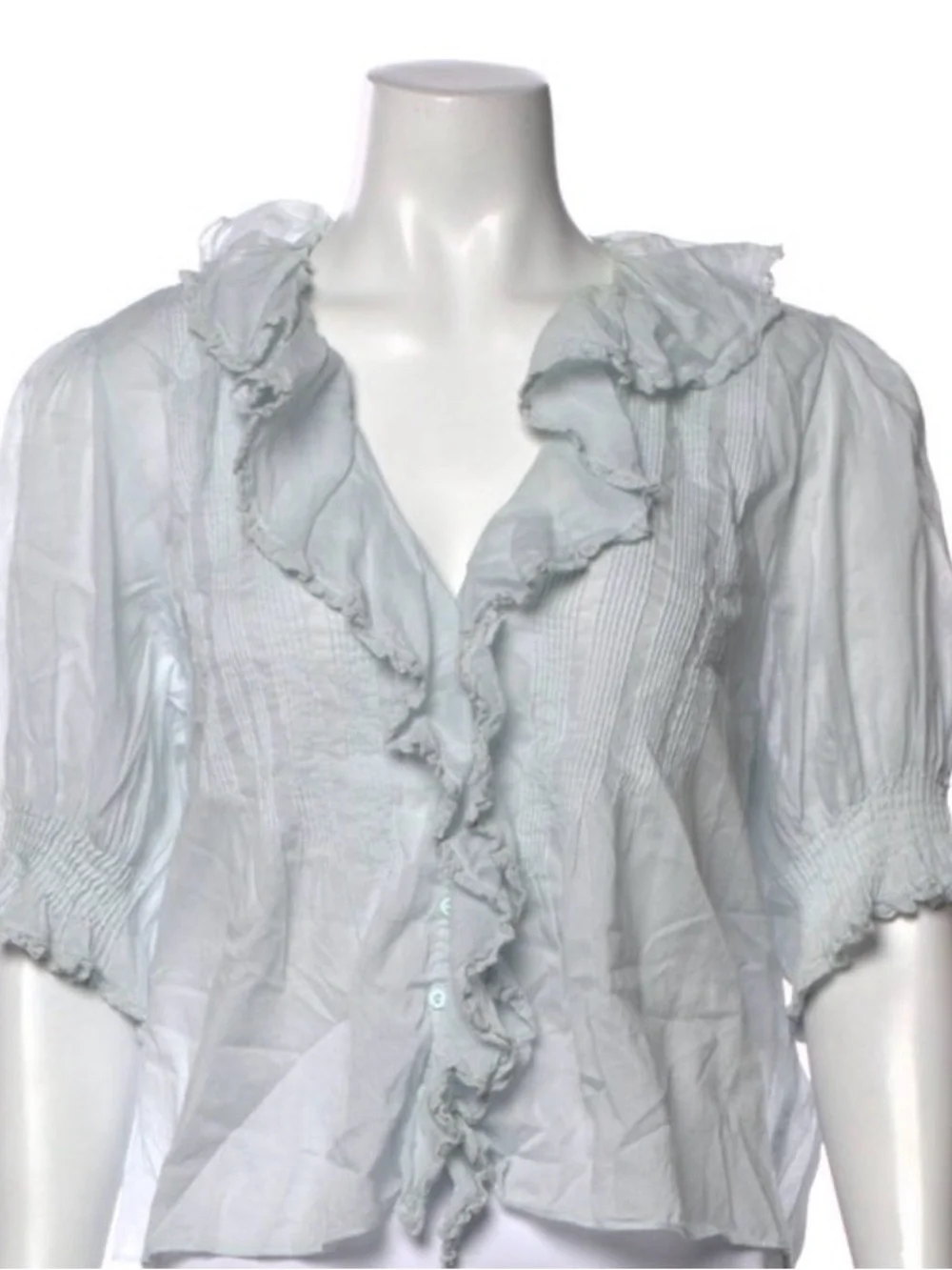 Doen Henri Top in Alice Blue Ruffle Blouse m
